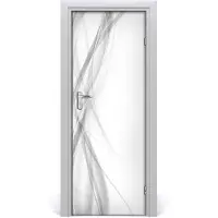 Tulup Deursticker - Abstracte Golven Deur Sticker - 75 cm x 205 cm - Grijs Deursticker - Moderne Deur Sticker - Deursticker voor de Slaapkamer - Deurfolie