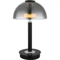 Globo Tafellamp Uldin zwart met smoke glas