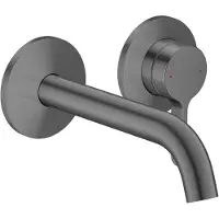 Axor One - Inbouw wastafelkraan, met afvoer, 2-gats installatie, EcoSmart, geborsteld zwart chroom 48170340
