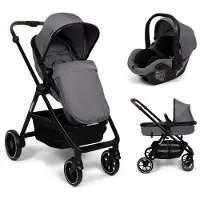 Baninni 3-in-1 Multi Standen Kinderwagen met Autostoel Adria Grijs