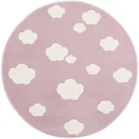 LIVONE Tapijt Happy Rugs Sky Cloud roze/wit rond 133 cm
