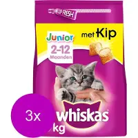Whiskas Brokjes Junior - Kip - Kattenvoer - 3 x 1.9 kg