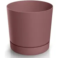 Prosperplast Tubo Serie - Plastic Bloempot met Schotel - 14,7 cm - Marsala - Voor Binnen en Buiten