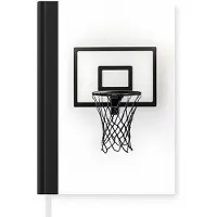 MuchoWow Notitieboek - Schrijfboek - Basketbalbord - Minimalistisch - Zwart - Notitieboekje klein - A5 formaat - Schrijfblok