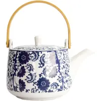 Tokyo Design Studio blauw wit bloemen theepot 1000 ml Teapot blue 22274