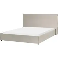 Beliani VAUCLUSE - Waterbed - Taupe - 160 x 200 cm - Fluweel