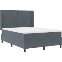 vidaXL Boxspring bed met hoofdeinde Donkergrijs 140 x 190 cm Fluweel