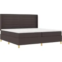 vidaXL Boxspring bed met matras met LED Bruin 200 x 200 cm Stof