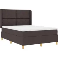 vidaXL Boxspring bed met LED-stripverlichting Bruin 160 x 200 cm Stof