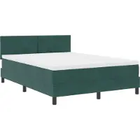 vidaXL LED Box Spring Bed Donkergroen 160 x 200 cm Fluweel