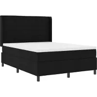 vidaXL LED Box Spring Bed met matras Zwart 160 x 200 cm Stof