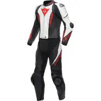 Dainese Laguna Seca 5, leren pak 2st. geperforeerd ,Zwart/Wit/Rood ,58