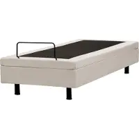 Beliani CASTELLAN - Eenpersoonsbed - Lichtbeige - 80 x 200 cm - Polyester