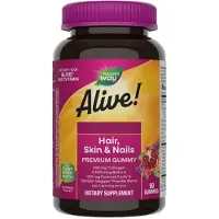 Nature'S Way - Alive! Haar, Huid &amp; Nagels Gummies (60 Gummies, Aardbeienzakje)