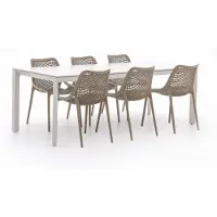 Forza furniture Forza Ripi/Sestino 220cm dining tuinset 7-delig stapelbaar
