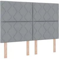 vidaXL Boxspringbed met LED-verlichting, lichtgrijs, 140 x 200 cm, gestoffeerd