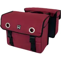 Willex Dubbele Fietstas - Canvas - Reflectie - 40 liter - Universele Bevestiging - Rood