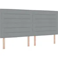 vidaXL Boxspring bed met matras met LED Lichtgrijs 200 x 200 cm Stof
