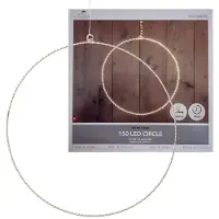 Intratuin Kersthanger Rond Wit Met 150 LED Lampjes Warm Wit D 27 Cm