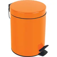 Spirella Pedaalemmer 3L - SYDNEY - Prullenbak Badkamer - Staal - Oranje