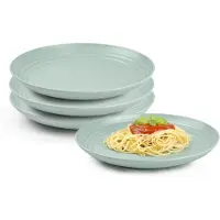 PlasticForte Rond bord/camping bord - 4x - D20 cm - groen - kunststof - onbreekbaar - servies