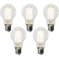 LUEDD Set van 5 E27 dimbare LED lampen A60 8W 900 lm 3000K