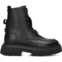 Nubikk Fae Bobbi Jr leren veterboots zwart Meisjes Leer Effen - maat 35