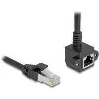 DeLOCK FTP CAT6 netwerk verlengkabel | haakse inbouwconnector | PVC | zwart | 2 meter