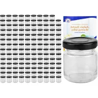 MamboCat 150-delige set van 53 ml potjes To 43 zwart deksel incl. Diamant Gelierzauber receptenboekje