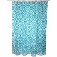 MSV Douchegordijn Wave Blauw 180cm