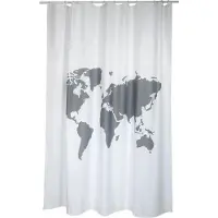 MSV Douchegordijn World Grijs 180cm