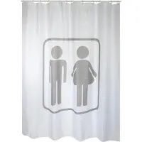 MSV Douchegordijn Man/vrouw Grijs 180cm