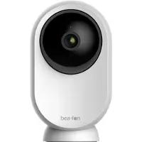 Beafon Tracer 2T, IP-beveiligingscamera, voor binnenshuis, met kabel, compatibel met Amazon Alexa en Google Assistant, voor op een bureau, zwart, wit