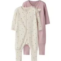 Name it Nachtkledij lichtbeige / donkergrijs / oudroze