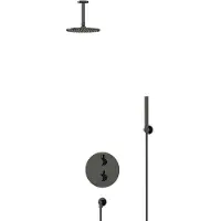 Maxaro Radius Regendouche Inbouw | Zwart chroom 20 cm Regendouche Thermostatisch
