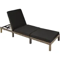 TecTake - Ligstoel Sofia - wicker zonnebed - natuur - 403686