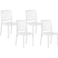 Beliani Tuinstoelen in een set van 4 witte kunststof balkonterras tuinaccessoires binnenmeubilair tuinmeubilair kunststof stoelen modern