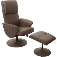 Mendler Relaxfauteuil Helsinki, tv-fauteuil, relaxstoel met voetenbankje Kunstleer, taupe