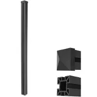 Mendler WPC paal Sarthe WPC schutting, pijlerpaal, insteeksysteem ~ 240cm, antraciet