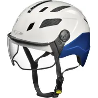 CP Chimayo+ blauw-wit - Pedelec helm / E-bike helm fluoriserend in donker! - Kies zelf je Vizier
