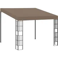 The Living Store De Living Store wandpaviljoen, 3x3 meter, taupe kleur, met stoffen bekleding