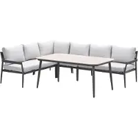 Garden Impressions Tineo lounge dining set 5-delig - donker grijs