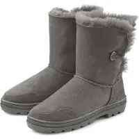 LASCANA Winterlaarzen van knuffelig lamsvacht, robuuste zool, winterlaars, snowboots