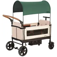 Yvolution Bollerwagen Kinderwagen, groen - inklapbare kinderwagen met zonnescherm