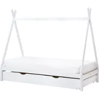 Beliani TALMONTIERS - Onderschuifbed - Wit - 90 x 200 cm - Grenenhout