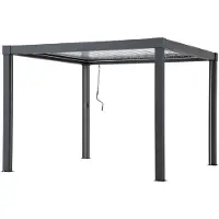 Sunjoy Multi Gazebo met LED verlichting en AB - 306cm x 306cm antraciet