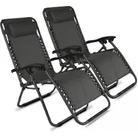 Oviala - Set van 2 relaxfauteuils in grijs staal - Monaco