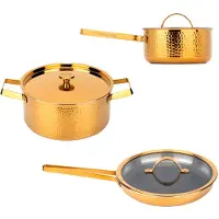 Vargen & Thor a Pottenset 3 Stuks - Pannensets Aluminium Brass - 60233277