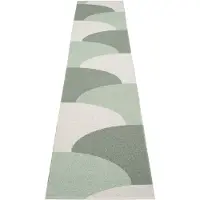 Pappelina Hill Vloerkleed 70x360 Cm / Misty Mint / Fossil Grey - Vloerkleden met motieven Pvc Army - HI1G736