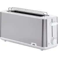 Braun PurShine broodrooster met lange sleuven, Broodrooster, Zilver, Wit